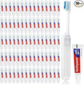 Travel Toothbrush, Toothbrush and Toothpaste, Individually Packaged with Storage Box, Foldable Storage, is Suitable for Travel, Camping, Business Trip (PACK-50)