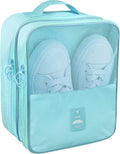 Travel Shoe Bag Waterproof Shoe Organizer Bag Holds 3 Pair of Shoes Shoe Packing Cube for Suitcase Travel and Daily Use Storage Pouch with Handle (Blue)