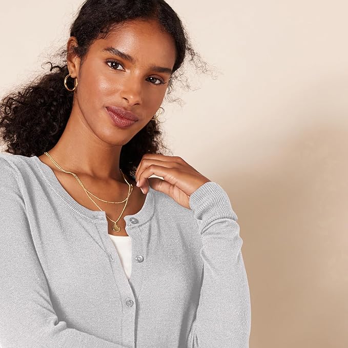 Amazon Essentials Women's Lightweight Crewneck Cardigan Sweater (Available in Plus Size)