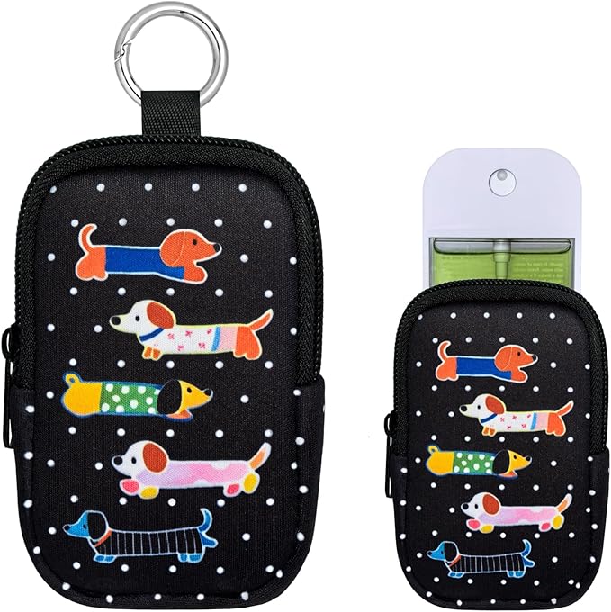 Neoprene Hand Sanitizer Holder Compatible with Touchland, Shockproof Protective Sleeve with Zipper & Snap Hook, Travel Case