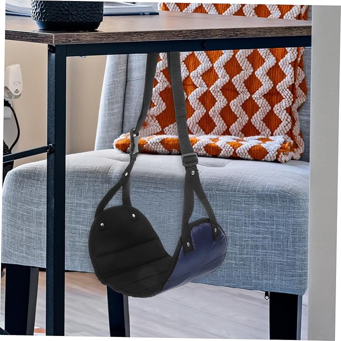 Travel Essentials Footrest for Airplane Hanging Foot Hammock Portable Foot Rest Blue