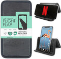 Airplane Phone Holder, Flexible Cell Phone Holder, Folding Cellphone Stand for Desk, Bed, Office, Treadmill - Airplane Gadgets for Long Travel Accessories - Plane Essentials (Vegan Leather)
