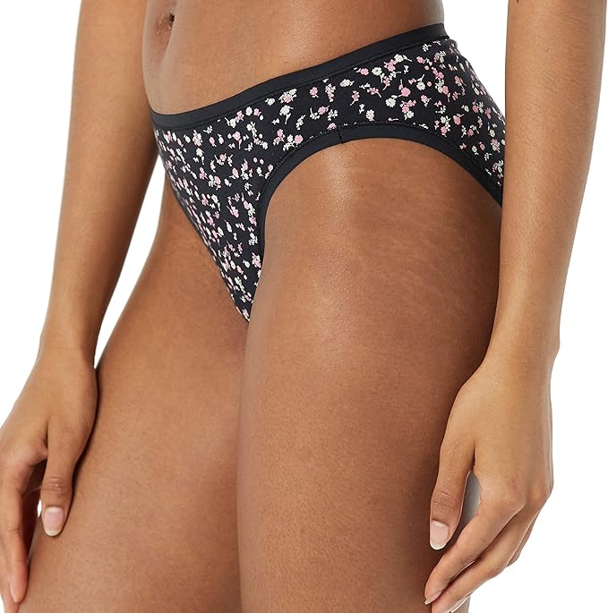 Amazon Essentials Women's Breathable Cotton Bikini Brief Underwear with Full Coverage, Multipacks
