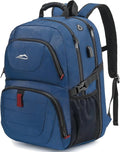 ProEtrade Travel Backpack, Extra Large Laptop Backpack School Business Anti Theft TSA Approved College Work Computer Bag Fits 17 Inch Laptop with USB Charging Port Bookbag for Women Men(Blue)