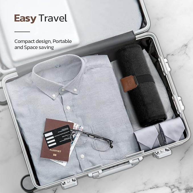 Toiletry Bag for Men, Travel Essentials Travel Toiletry Bag, Water-Resistant Compact Bathroom Roll Organizer for Hygiene, Shaving kit, Gifts for men (3.Classic Black(Polyster))