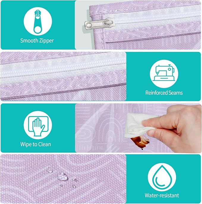 HIONXMGA TSA Approved Toiletry Bag, Set of 3 Clear Travel Toiletry Bag Quart Size Zipper Travel Pouch, Waterproof Makeup Cosmetic Bag for Women Men Kids Toiletries Carry on, Wander Large