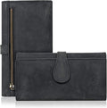Real Leather Women Wallet Leather with RFID Blocking -Trifold Card Holder Designer Ladies Clutch with ID Window Wallets