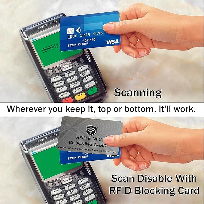 SaiTech IT 10 Pack of RFID Blocking Card, One Card Protects Entire Wallet Purse For Men & Women,NFC Contactless Bank Debit Credit Card Protector ID ATM Guard Card – Grey
