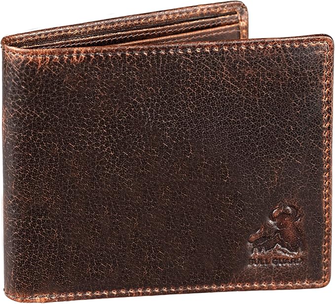 BULL GUARD RFID Blocking Bifold Wallets for Men with 2 ID Windows and 10 Credit Cards Slots Premium Security Full Grain Leather High Capacity Credit Card Wallet