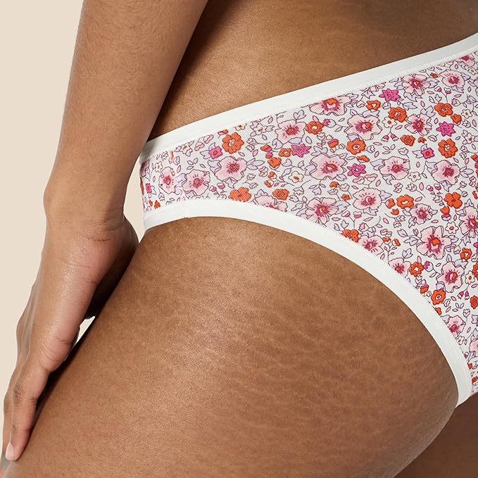 Amazon Essentials Women's Breathable Cotton Bikini Brief Underwear with Full Coverage, Multipacks