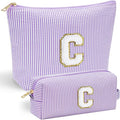 YOOLIFE Bridesmaid Gifts for Wedding Day | Preppy Makeup Bag & Organizer | 30th Birthday Gift | Purple