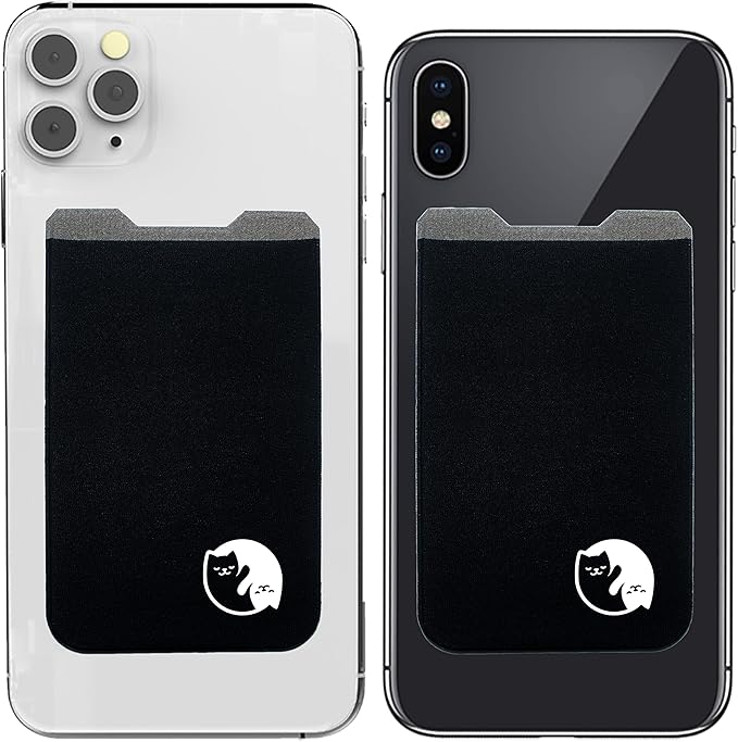 Phone Wallet - Adhesive Card Holder - Cell Phone Pouch - Stick on Lycra Pocket by Gecko - Carry Credit Cards and Cash