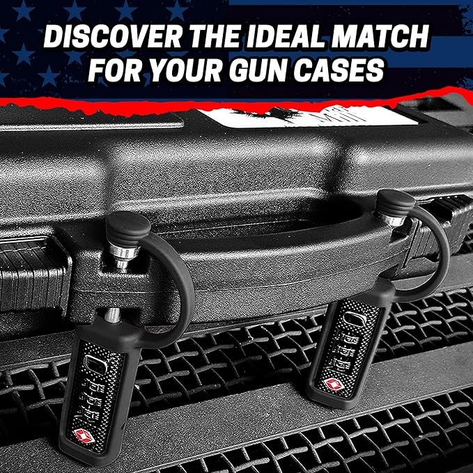 Cedar Mill Fine Firearms TSA Approved Gun Case Lock – Durable, Cut-Resistant Security TSA Locks for Gun, Pistol, Revolver Case or Firearms – Child-Safe Trigger Locks for Rifles and Shotguns