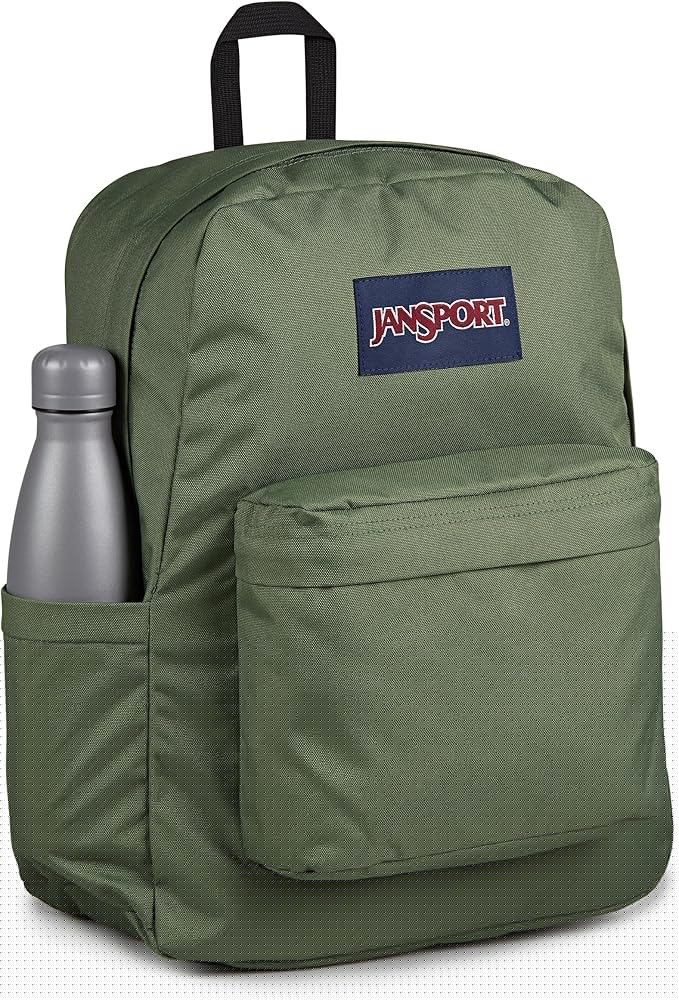 JanSport SuperBreak Plus Backpack with Padded 15-inch Laptop Sleeve and Integrated Bottle Pocket - Spacious and Durable Daypack for Work and Travel - Cargo Green