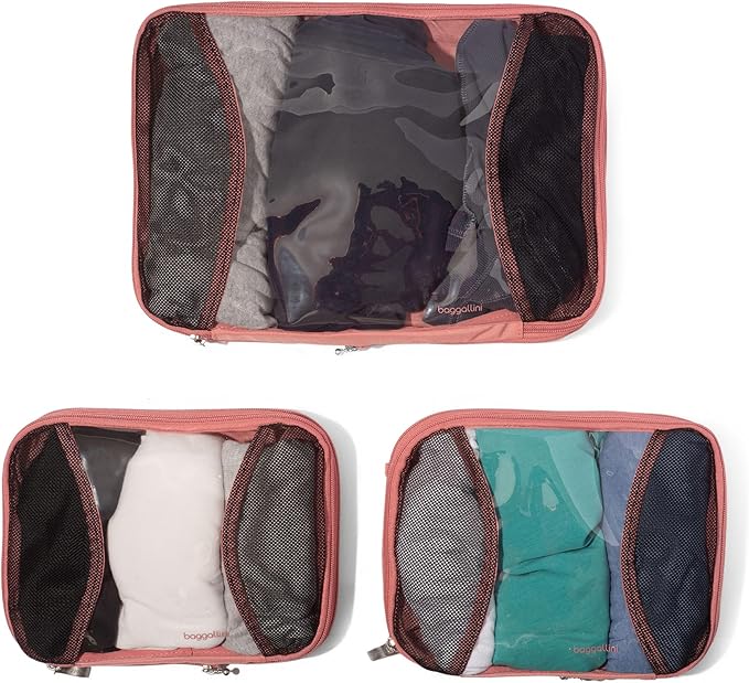 Baggallini Compression Cube 3-piece set - Lightweight Compression Packing Cubes for Travel