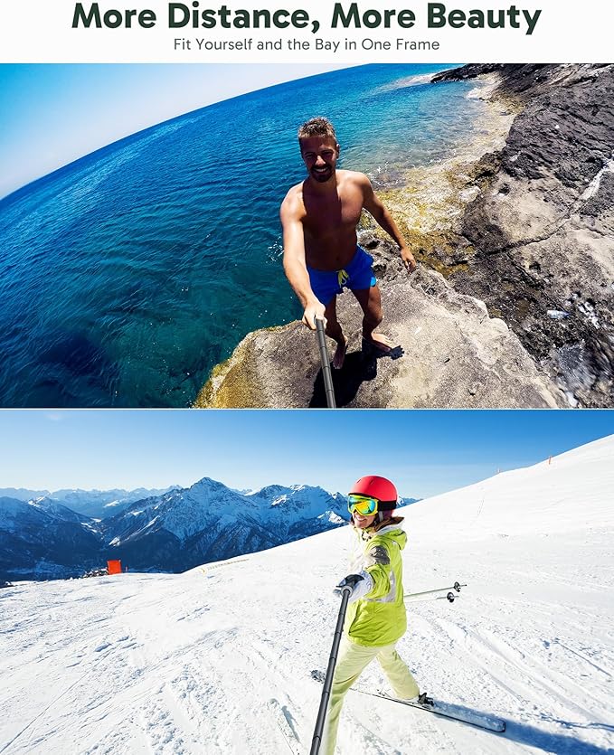 AKASO 63"/160cm Selfie Stick Extendable Tripod Stand Action Camera Accessories for GoPro Hero 13/12/11, DJI Osmo Action 5/4/3, AKASO EK7000/Brave 4/Brave 7 LE/Brave 8 and ODDV, ICEFOX Action Cameras