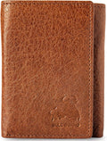 BULL GUARD Leather Trifold Wallets For Men with ID and RFID Blocking Great For Work, Sports, Outdoors