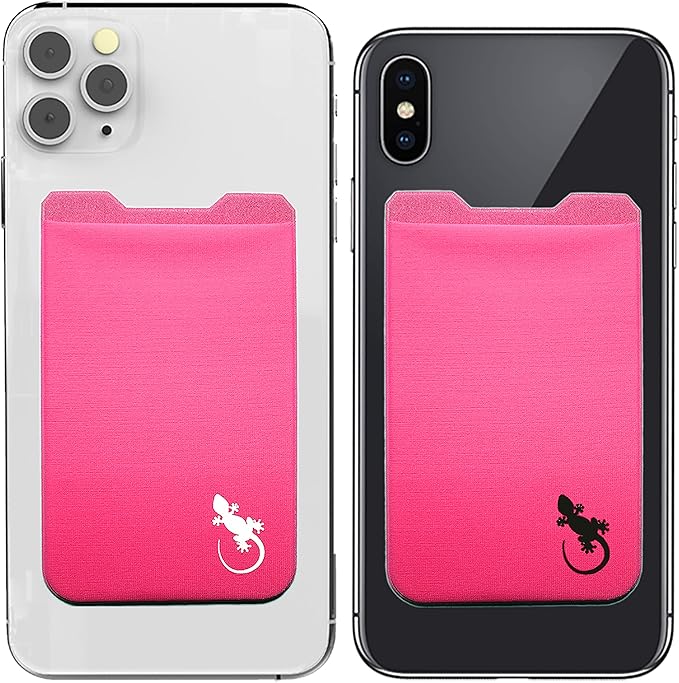 Phone Wallet - Adhesive Card Holder - Cell Phone Pouch - Stick on Lycra Pocket by Gecko - Carry Credit Cards and Cash
