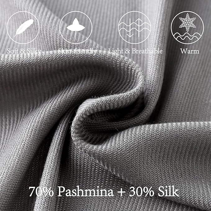 Soft Silky Pashmina Shawl Wraps Solid Colors Scarf for Wedding Evening Dresses