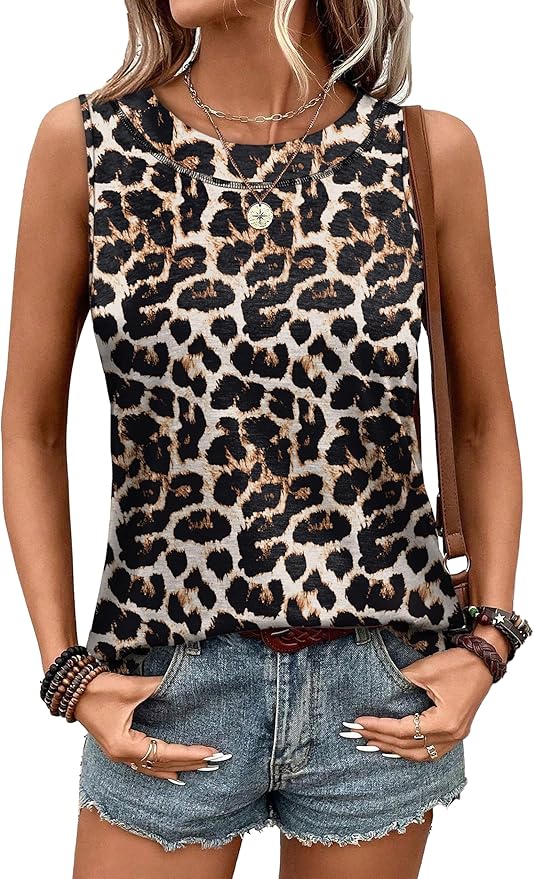 WIHOLL Tank Tops for Women Summer Outfits 2026 Crewneck Spring Casual Sleeveless Shirts Blouses Clothing
