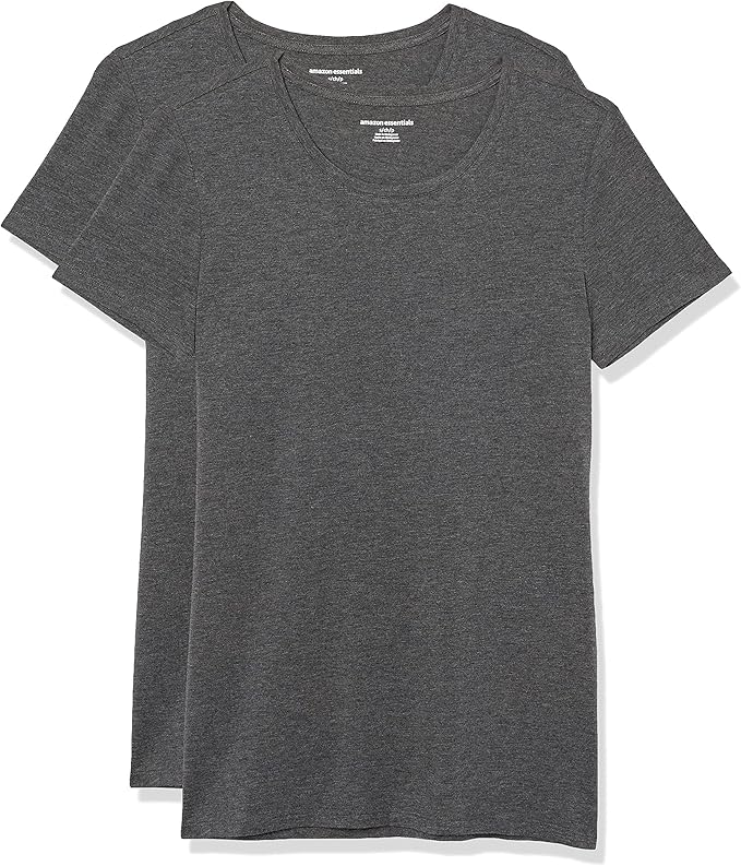 Amazon Essentials Women's Regular-Fit Short-Sleeve T-Shirt (Crewneck and V-Neck Options), Multipacks