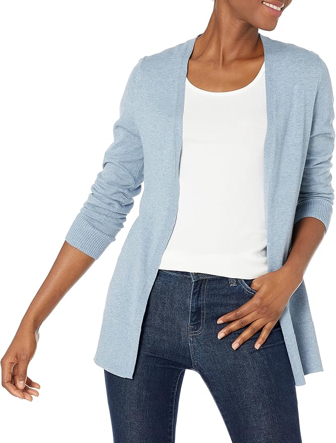 Amazon Essentials Women's Lightweight Long Sleeve Open-Front Cardigan Sweater (Available in Plus Size)