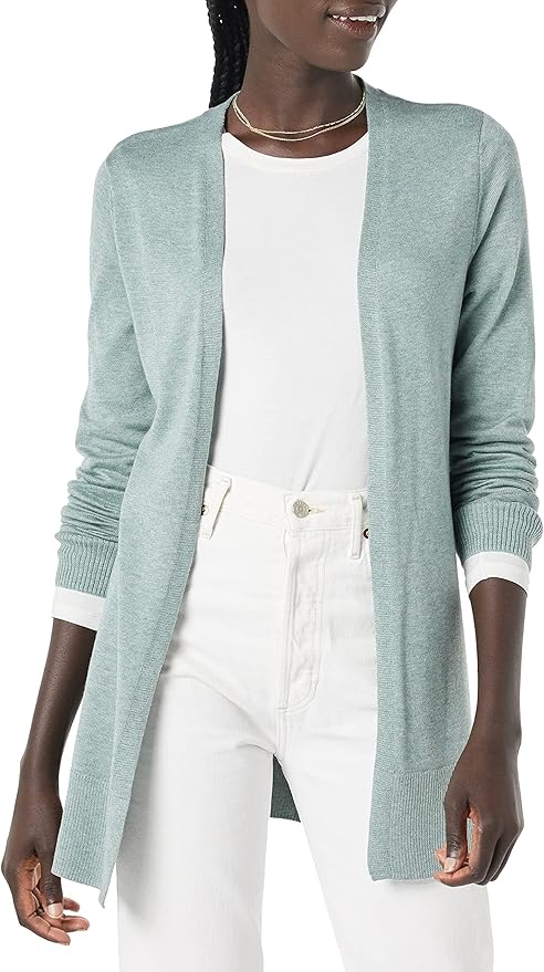 Amazon Essentials Women's Lightweight Long Sleeve Open-Front Cardigan Sweater (Available in Plus Size)