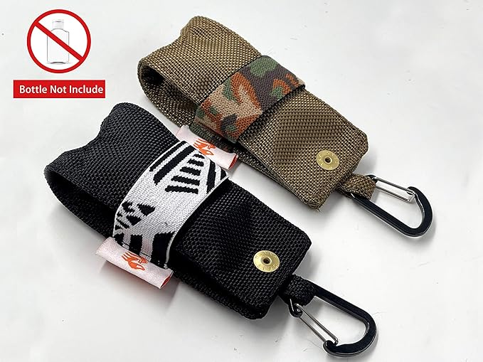 Travel Size Hand Sanitizer Holder,Bottle Case and Carabiner Carrier bag-Portable Mini Waist Bag for Liquids Clip On Backpack and Purse - Not Include Empty 60ml/ 2 oz bottle. (2 Pack) Oliver And Black