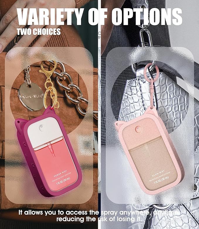 Sonnorel Silicone Case Compatible with Touchland Hand Sanitizer Spray (Fit for 1 FL OZ/30 mL Ver), Portable keychain