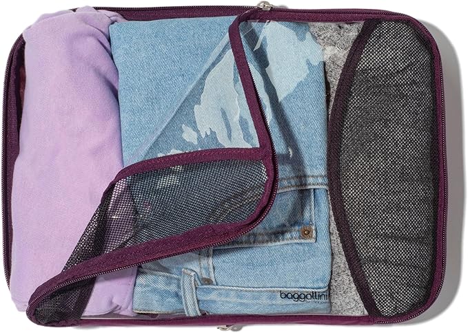 Baggallini Compression Cube 3-piece set - Lightweight Compression Packing Cubes for Travel