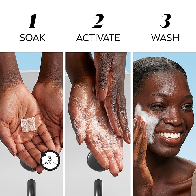 Olay Face Wash, Vitamin C Cleansing Melts, Daily Use Gentle Cleanser, For All Skin Types, Travel Size, Soft Citrus Scent, Water-Activated to Clean, Tone, and Refresh, 64ct (x 32ct), (Pack of 4)