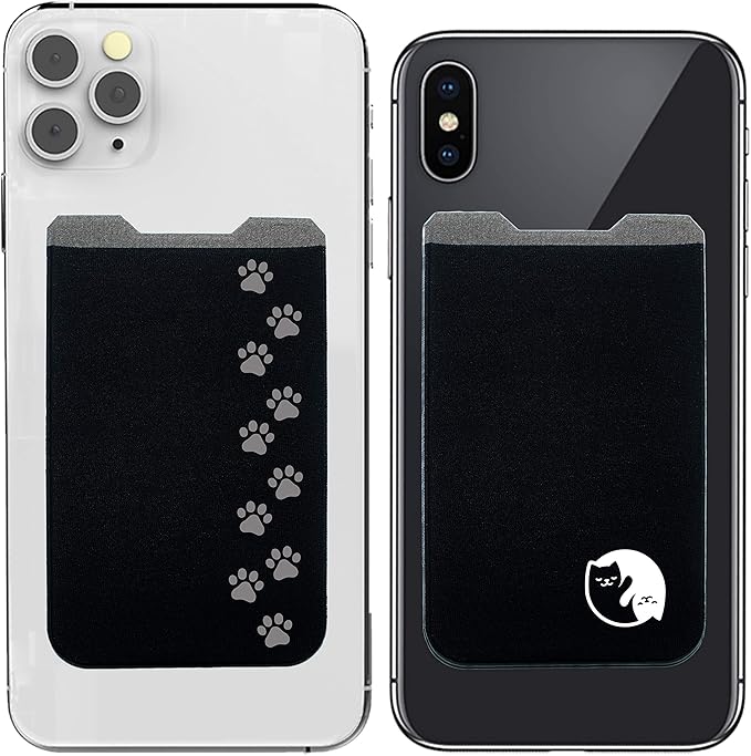 Phone Wallet - Adhesive Card Holder - Cell Phone Pouch - Stick on Lycra Pocket by Gecko - Carry Credit Cards and Cash