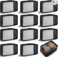 Woanger 12 Pcs Small Packing Cubes for Travel, Light Packing Cubes for Suitcases Mesh Luggage Organizer Bags Travel Accessories Essentials 12 x 8 x 5 Inch(Black)