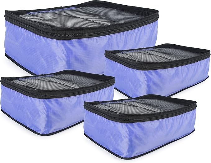 TraveltoGO 4-Piece Mesh Travel Packing Organizer Cube Set, Purple