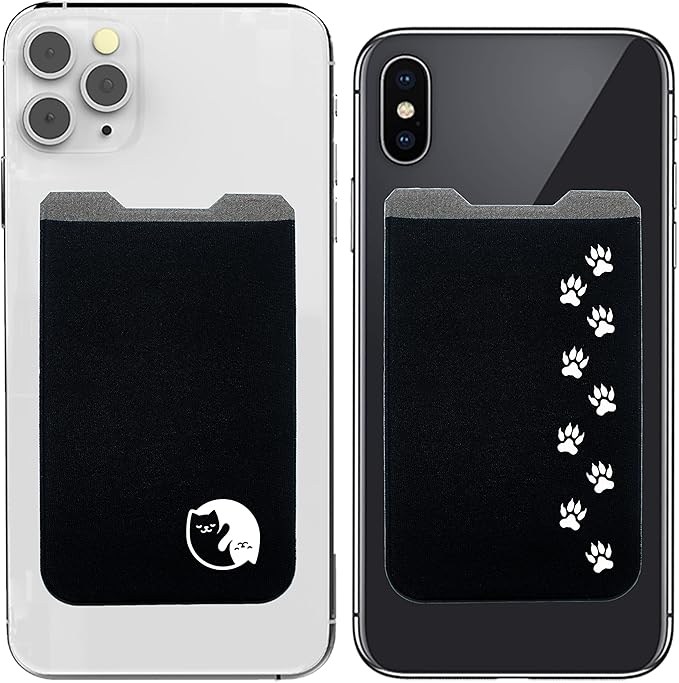 Phone Wallet - Adhesive Card Holder - Cell Phone Pouch - Stick on Lycra Pocket by Gecko - Carry Credit Cards and Cash