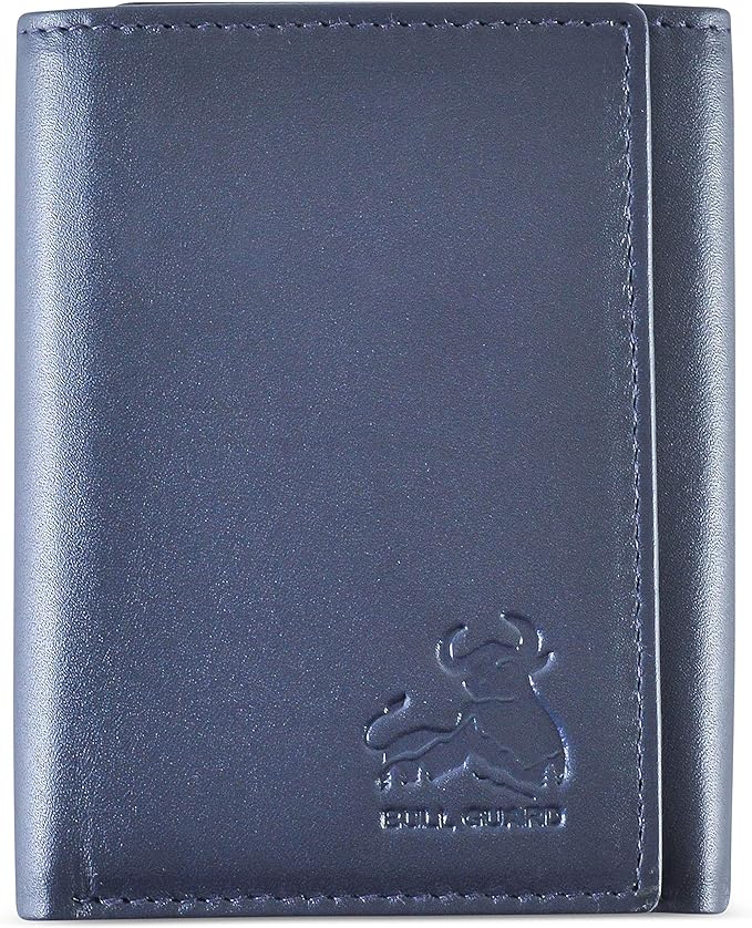 Leather Wallet for Men with RFID Blocking in Mountain Sky Blue