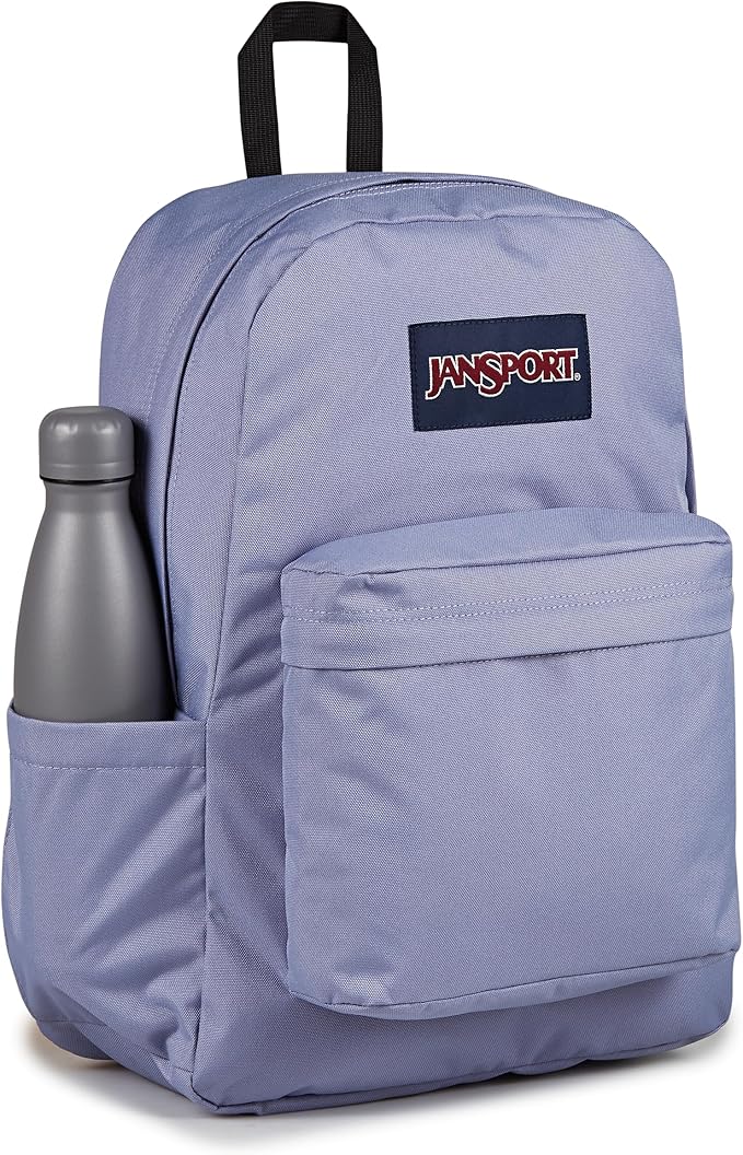 JanSport SuperBreak Plus Backpack with Padded 15-inch Laptop Sleeve and Integrated Bottle Pocket - Spacious and Durable Daypack for Work and Travel - Lavender Ash