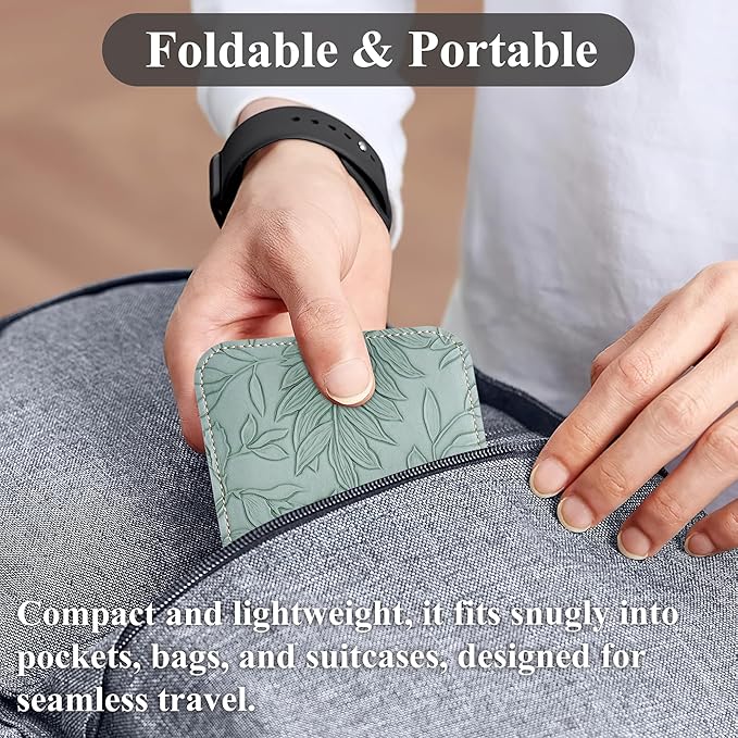 Airplane Travel Essentials for Flying Flex Flap Cell Phone Holder & Flexible Tablet Stand for Desk, Bed, Treadmill, Home & in-Flight Airplane Travel Accessories(1-Carved Green)