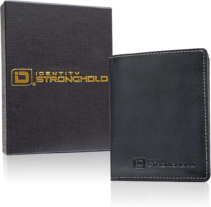 ID Stronghold Waltlet - RFID Blocking Bifold Wallet for Men with Magnetic Clasp - Black