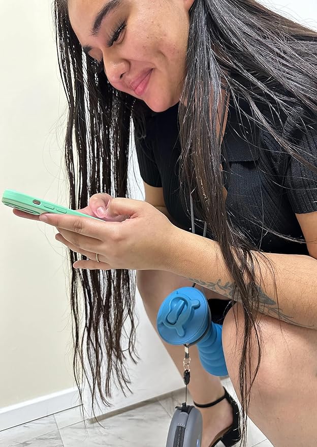 The Pocket Bidet®: Portable Travel Bidet with Collapsible & Ergonomic Design, Easy to Spray, Flying Saucer Bidet for Men, Pregnant Women, Camping, Outdoors, Fits in a Purse or Bag (Blue, 500 ml)