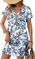WIHOLL Summer Dresses for Women with Sleeves Midi Dress Button Down Beach Vacation Casual Dresses Fashion Clothing