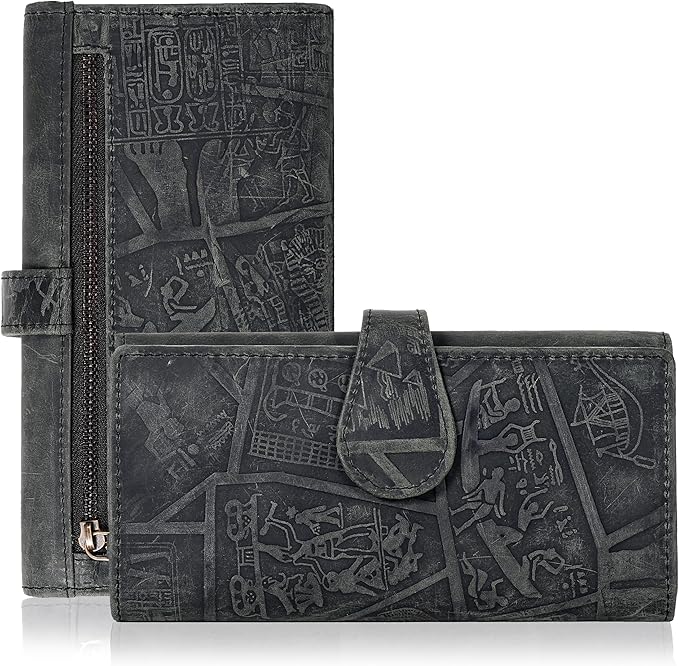 Real Leather Women Wallet Leather with RFID Blocking -Trifold Card Holder Designer Ladies Clutch with ID Window Wallets