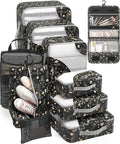 10 Set Packing Cubes for Travel, Gifts for Women Mom,Anti-Tearing Suitcase Organizer for Luggage with Shoe & Hanging Toiletry Bag,OlarHike Vacation Essentials & Accessories for Cruise Ship