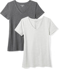 Amazon Essentials Women's Regular-Fit Short-Sleeve T-Shirt (Crewneck and V-Neck Options), Multipacks
