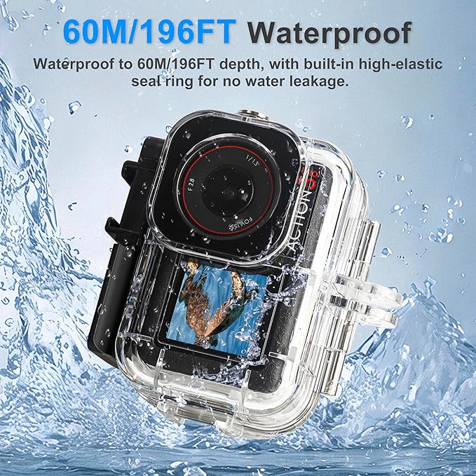 FitStill 60M/196FT Diving Kit for DJI osmo Action 5 pro/4/3, Waterproof Housing + Buoyancy Handle + Diving Filter for Underwater Shooting DJI Action 5pro/4/3 Protective Accessories