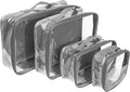 Clear Packing Cubes set of 4 / Packs 7-10 Days of Clothes/Premium PVC Plastic Storage Bags