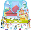 Bluey Felt Playhouse, Double-Sided Play Scene with Built-in Storage, 20 Felt Characters & Accessories, Travel-Friendly Bluey Toys, Road Trip Essentials, Toddler Activities, Fun Toys & Games