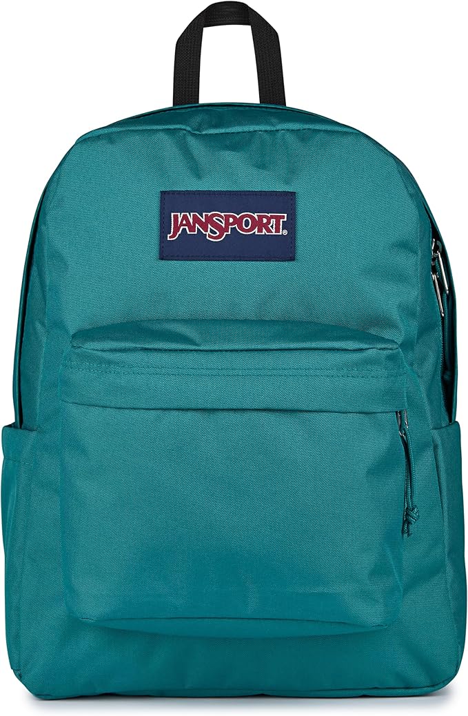 JanSport SuperBreak Plus Backpack with Padded 15-inch Laptop Sleeve and Integrated Bottle Pocket - Spacious and Durable Daypack for Work and Travel - Emerald Pool