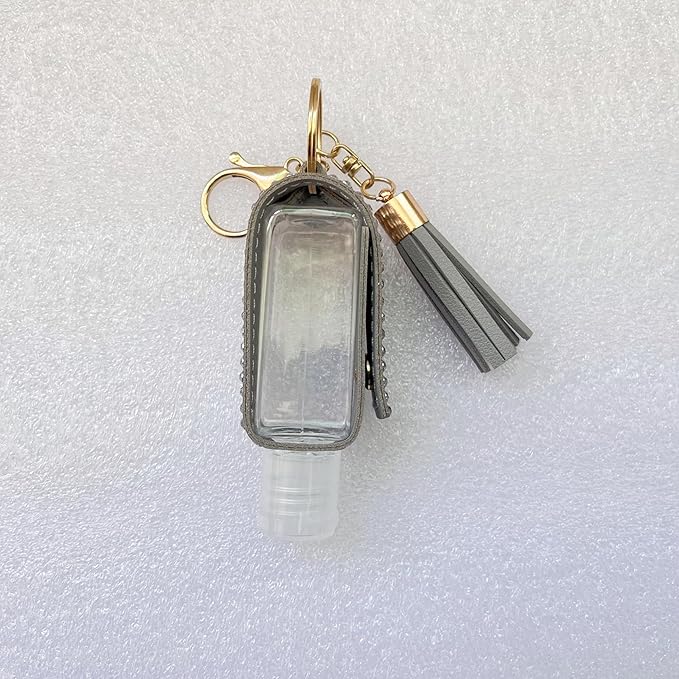 2 Pcs 1oz Bling Travel Bottle Case with Keychain, Travel Bottles for Alcohol, Hand Soap, Refillable Containers Portable