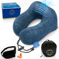 W.S. Sells Travel Neck Pillows for Airplanes - Pure Memory Foam with Ergonomic Design & Breathable Fabric - Travel Pillows for Airplanes & Cars - Set of Travel Essentials with Sleep Mask & Ear Plugs